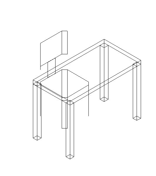 Mobiliário Diversos – Mesa de Vidro Retangular com Cadeira