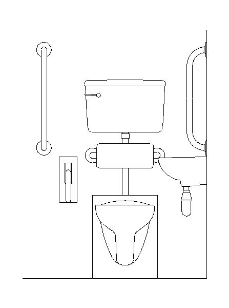 Banheiro Adaptado para Deficientes Físicos 2D