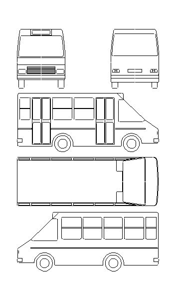 Micro-ônibus Visto de Vários Ângulos