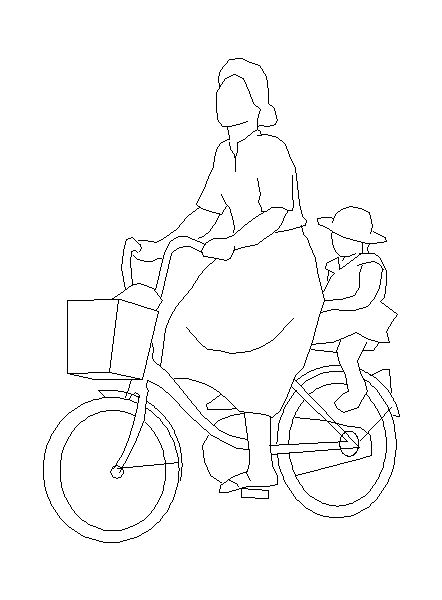 Ciclista com uma Criança na Garupa