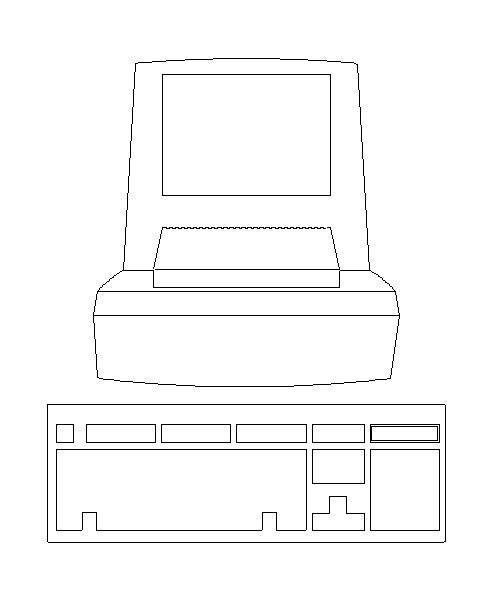 Modelo de Computador Antigo (visto por cima)