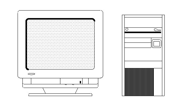 Equipamentos de Informática – Monitor e Gabinete Antigos