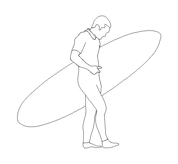 Homem com Prancha de Surfe – Surfista