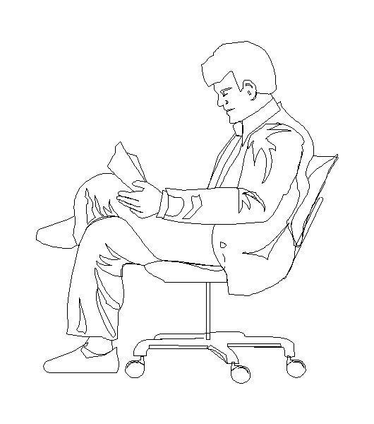 Homem sentado em uma cadeira fazendo uma leitura