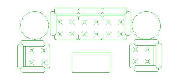 Modelo de sofás para 05 lugares com mesas decorativas