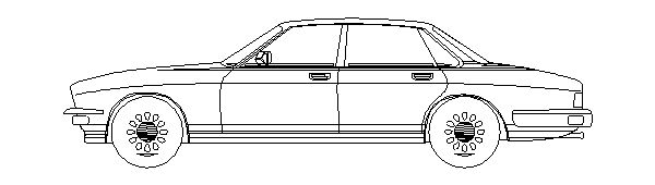 Veículos Terrestres – Carro Simples 04 Portas (Vista Lateral)