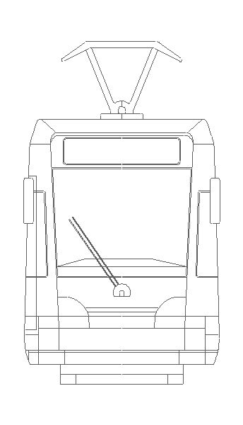 Veículos Terrestres – Visão Frontal de um Trem Elétrico