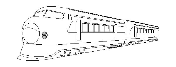 Veículos Terrestres – Modelo de Trem com Vista Frontal/Lateral